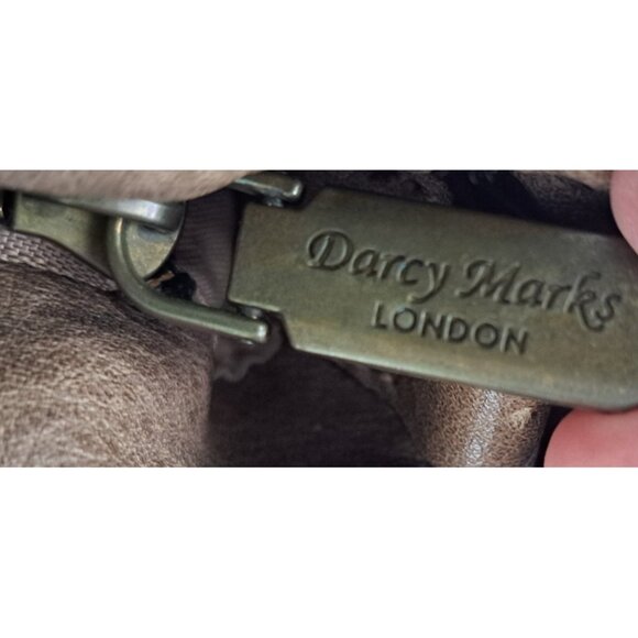 Darcy Marks London Tooled Floral Light Brown Large Leather Handbag Tote Bag - Picture 10 of 15